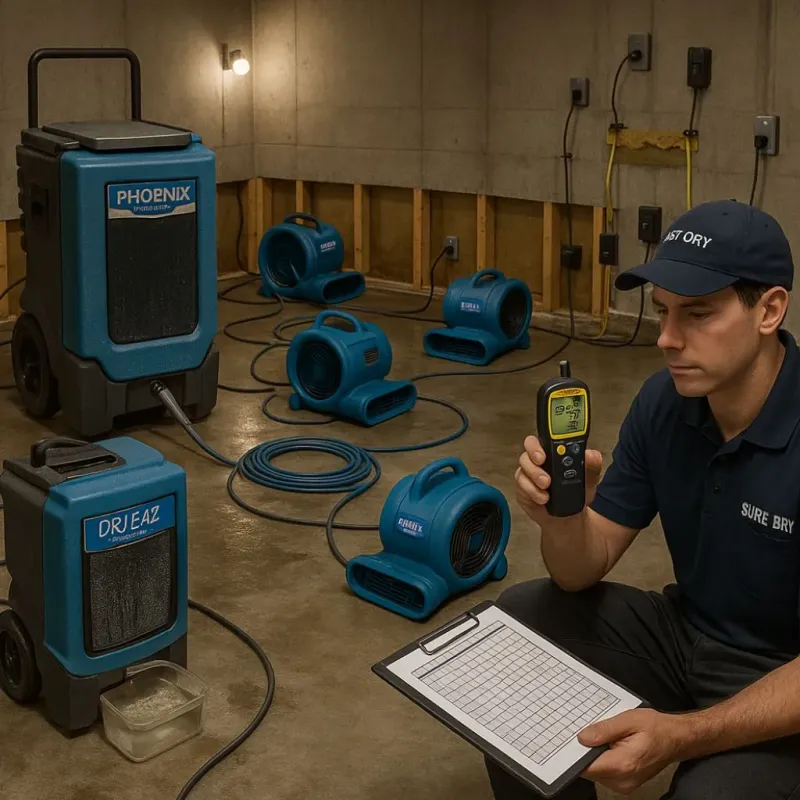 Structural Drying and Dehumidification process in Clarcona, FL